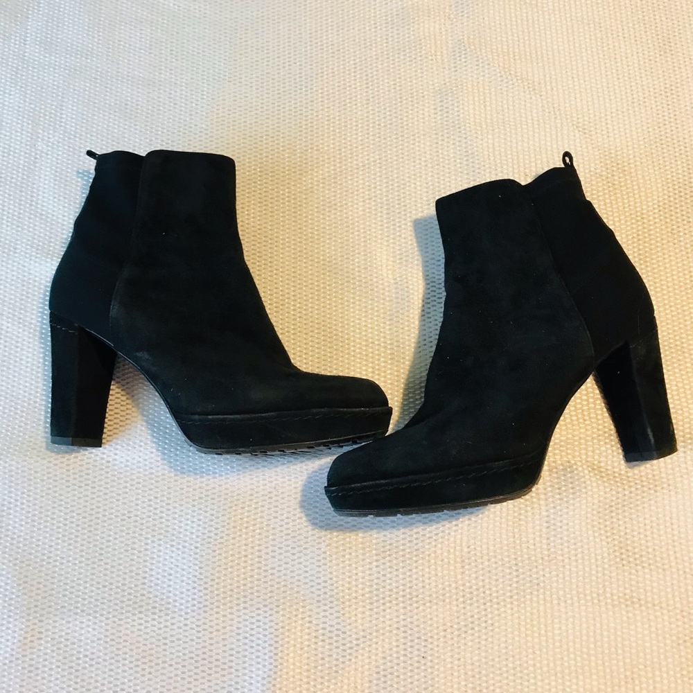 Stuart Weitzman Black Suede Ankle Booties
